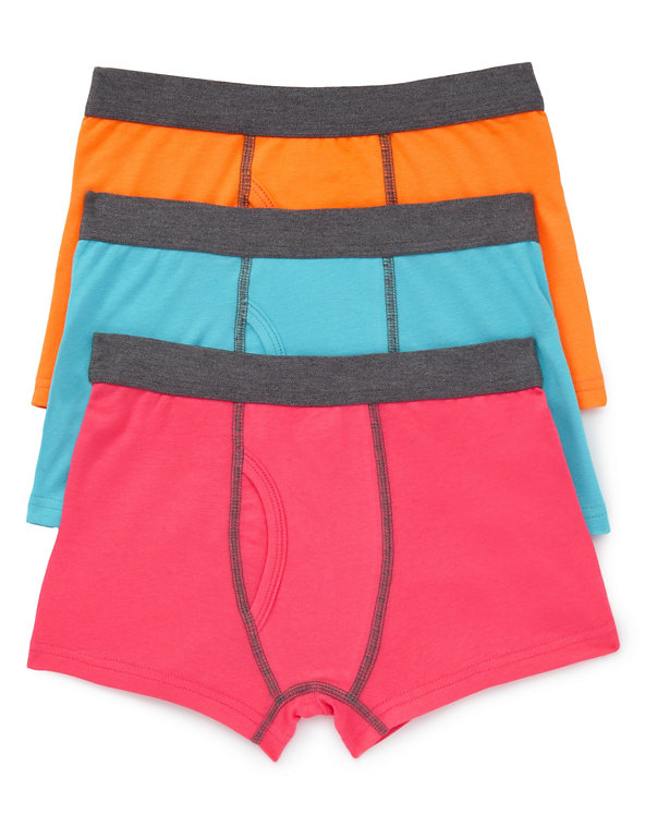 3 Pack Cotton Rich Assorted Trunks (5-14 Years) Image 1 of 1