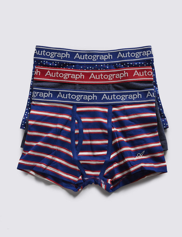 3 Pack Cotton Rich Assorted Trunks (7-16 Years) Image 1 of 1