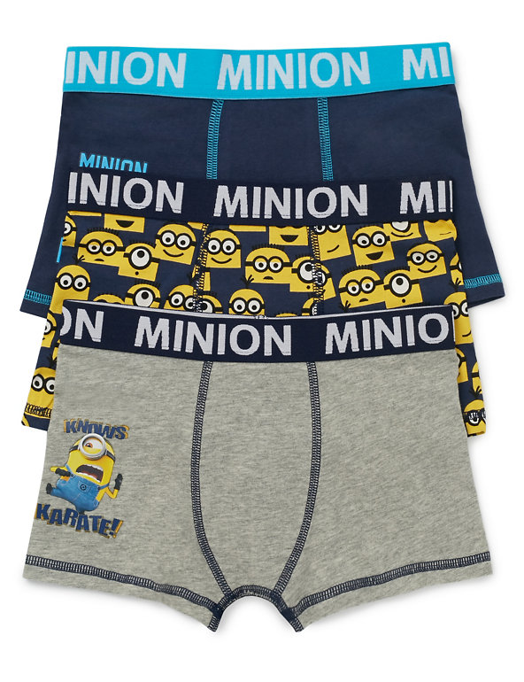 3 Pack Cotton Rich Despicable Me™ Minion Trunks (3-12 Years) Image 1 of 1