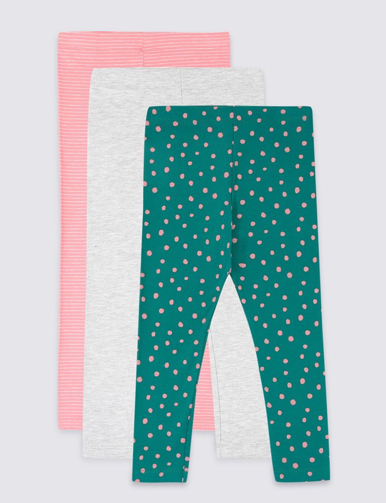 3 Pack Cotton Rich Leggings (3 Months - 7 Years) 1 of 6
