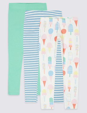 3 Pack Cotton Rich Leggings with Stretch (3 Months - 5 Years) Image 2 of 6