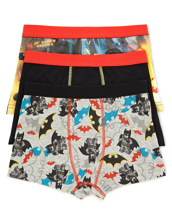 3 Pack Cotton Rich Lego® Batman™ Trunks (3-10 Years) Image 1 of 1