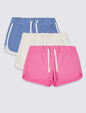 3 Pack Cotton Rich Shorts with StayNEW™ (3-14 Years) Image 2 of 6