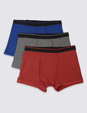 3 Pack Cotton Rich Stretch Trunks Image 2 of 3