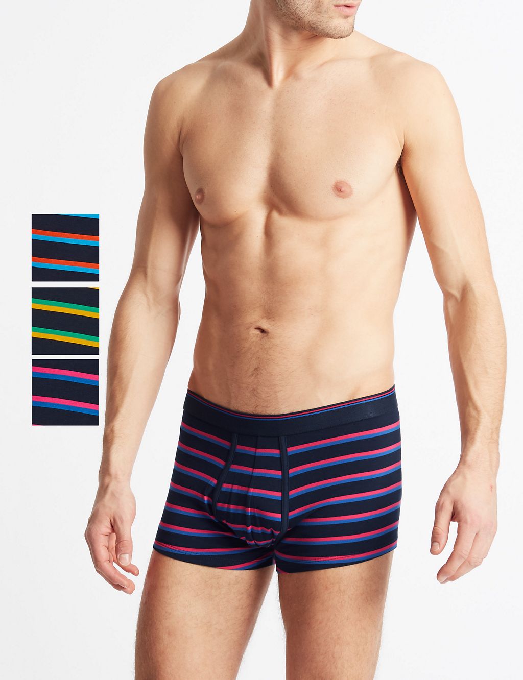 3 Pack Cotton Rich Striped Hipster 3 of 3