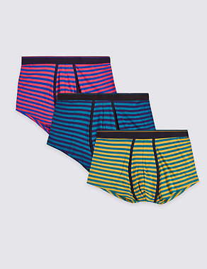 3 Pack Cotton Rich Striped Hipsters Image 2 of 3