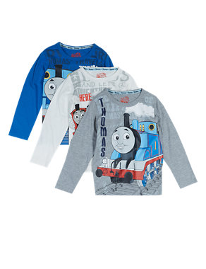 3 Pack Cotton Rich Thomas & Friends™ T-Shirts (1-6 Years) Image 2 of 8