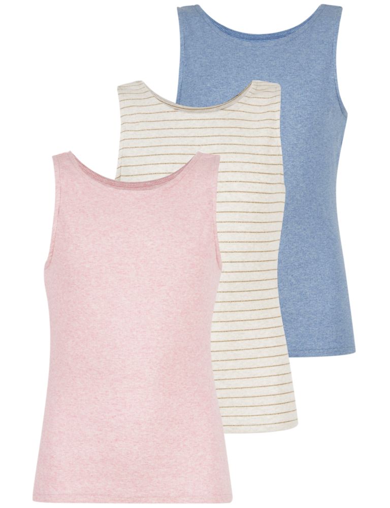 3 Pack Cotton Rich Vest Tops (3-14 Years) 7 of 8