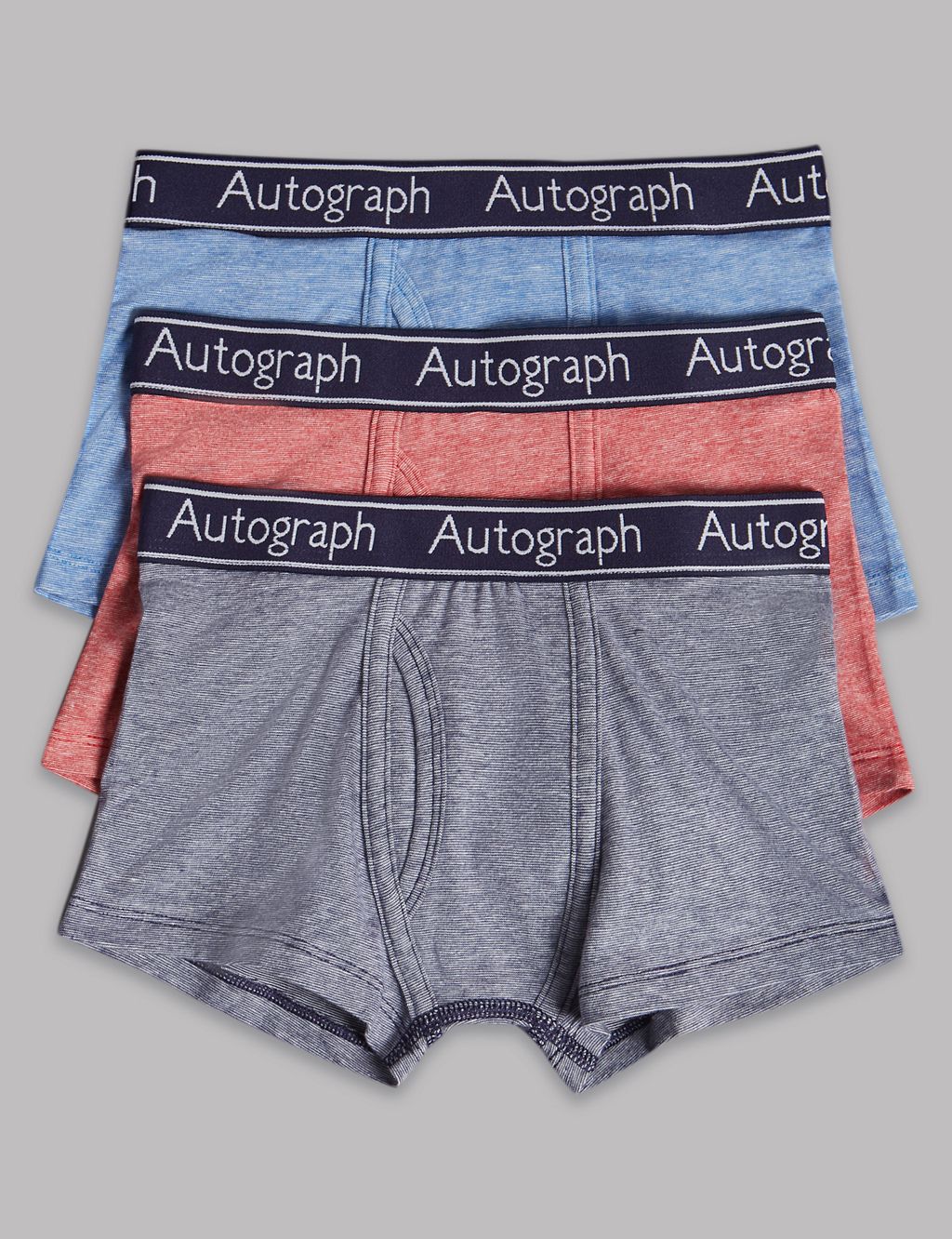 3 Pack Cotton Trunks with Stretch (6-16 Years) 1 of 2