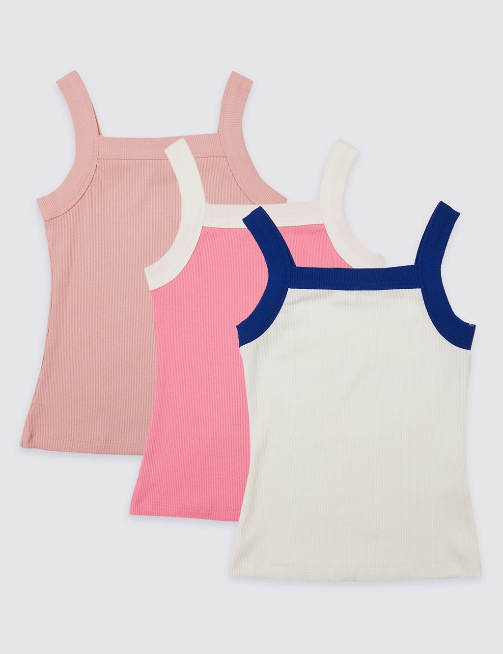 3 Pack Cotton Vest Tops with Stretch (3-16 Years) 3 of 7