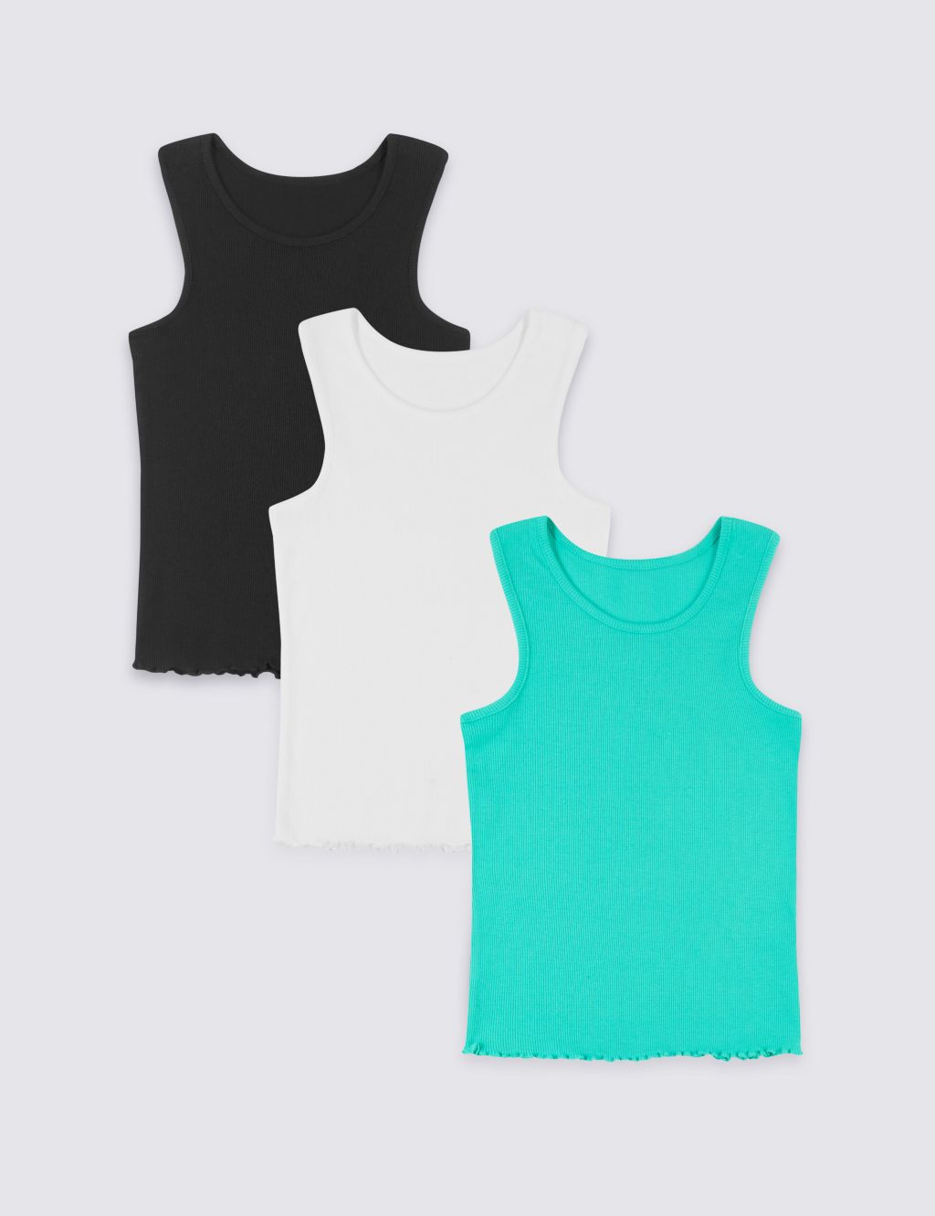 3 Pack Cotton Vests with Stretch (3-16 Years) 3 of 6