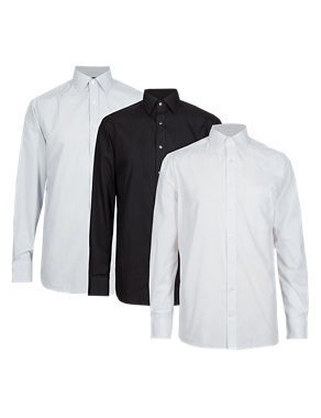 3 Pack Easy Care Long Sleeve Shirts Image 2 of 8