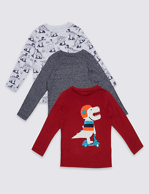 3 Pack Long Sleeve Tops (3 Months - 5 Years) Image 2 of 6