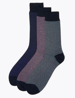 3 Pack Luxury Egyptian Cotton Socks | M&S Collection | M&S