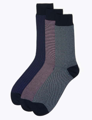 3 Pack Luxury Egyptian Cotton Socks M&S Collection M&S