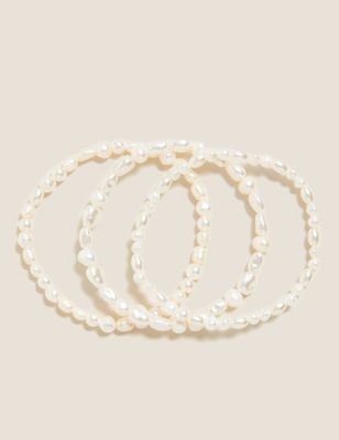 3 Pack Mixed Pearl Stretch Bracelet Image 1 of 1