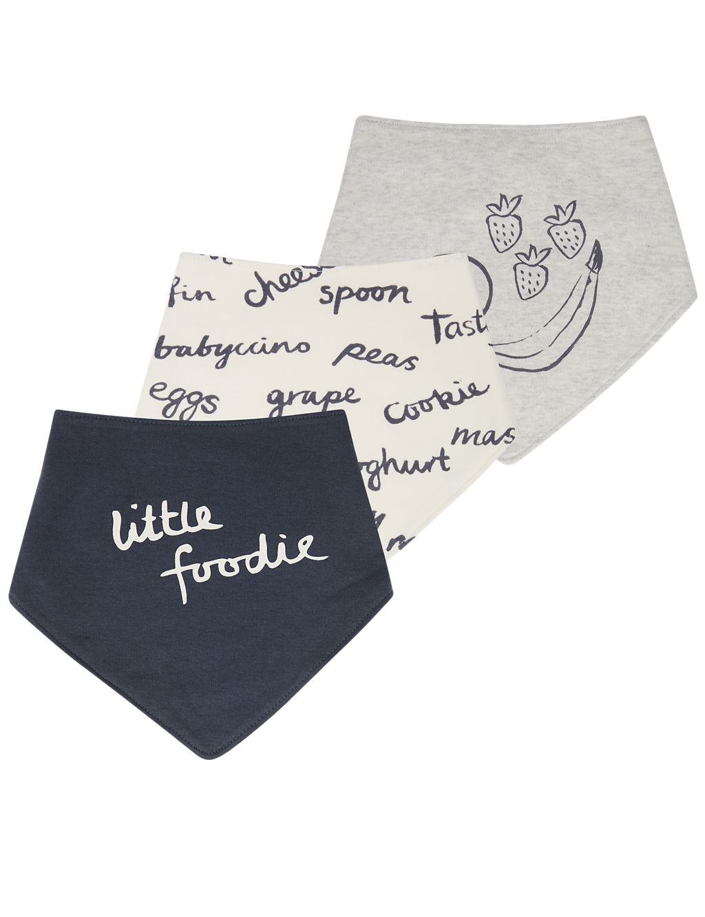 3 Pack Monochrome Pure Cotton Dribble Bibs 2 of 2