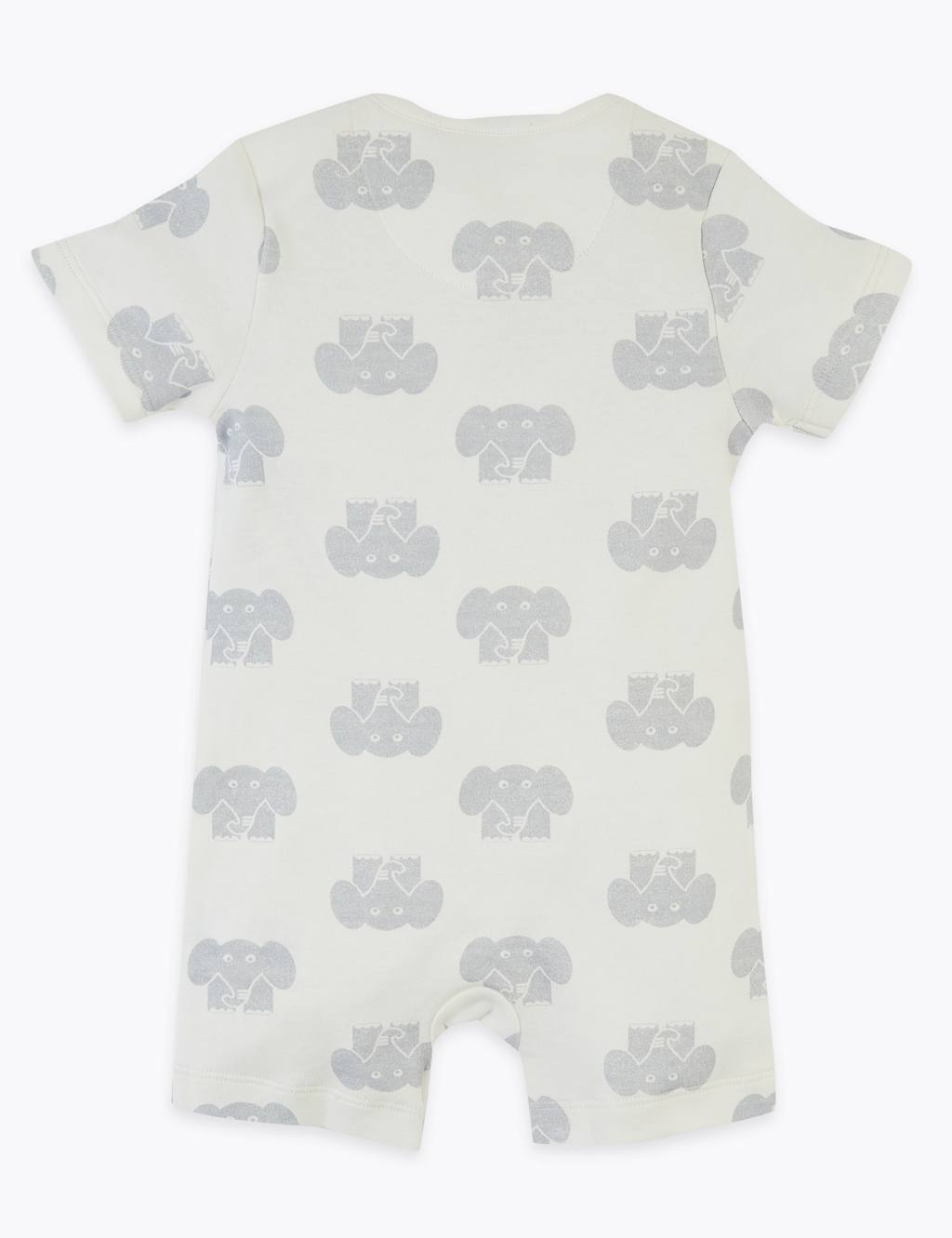 3 Pack Organic Cotton Elephant Rompers (7lbs3 Yrs) M&S