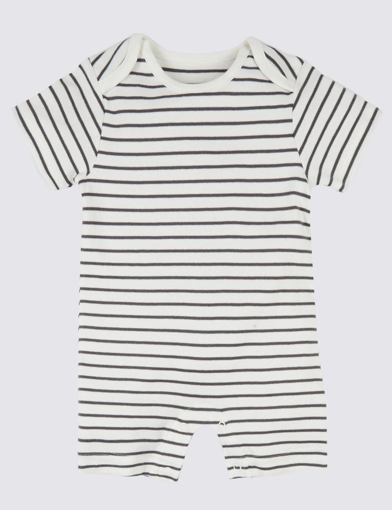 3 Pack Organic Cotton Rompers 3 of 6