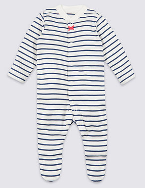3 Pack Organic Cotton Sleepsuits (6½lbs-3 Yrs) Image 2 of 8
