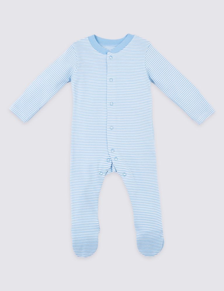 3 Pack Organic Pure Cotton Transport Sleepsuits 3 of 6