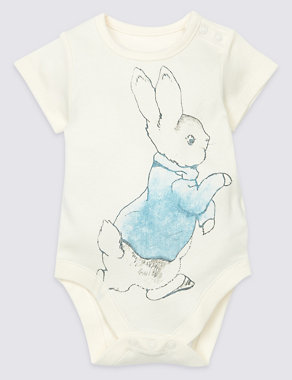 3 Pack Peter Rabbit™ Pure Cotton Bodysuits Image 2 of 6