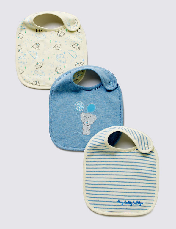 3 Pack Pure Cotton Assorted Bibs Image 1 of 2