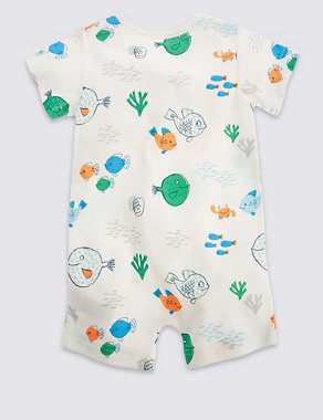 3 Pack Pure Cotton Assorted Rompers Image 2 of 4