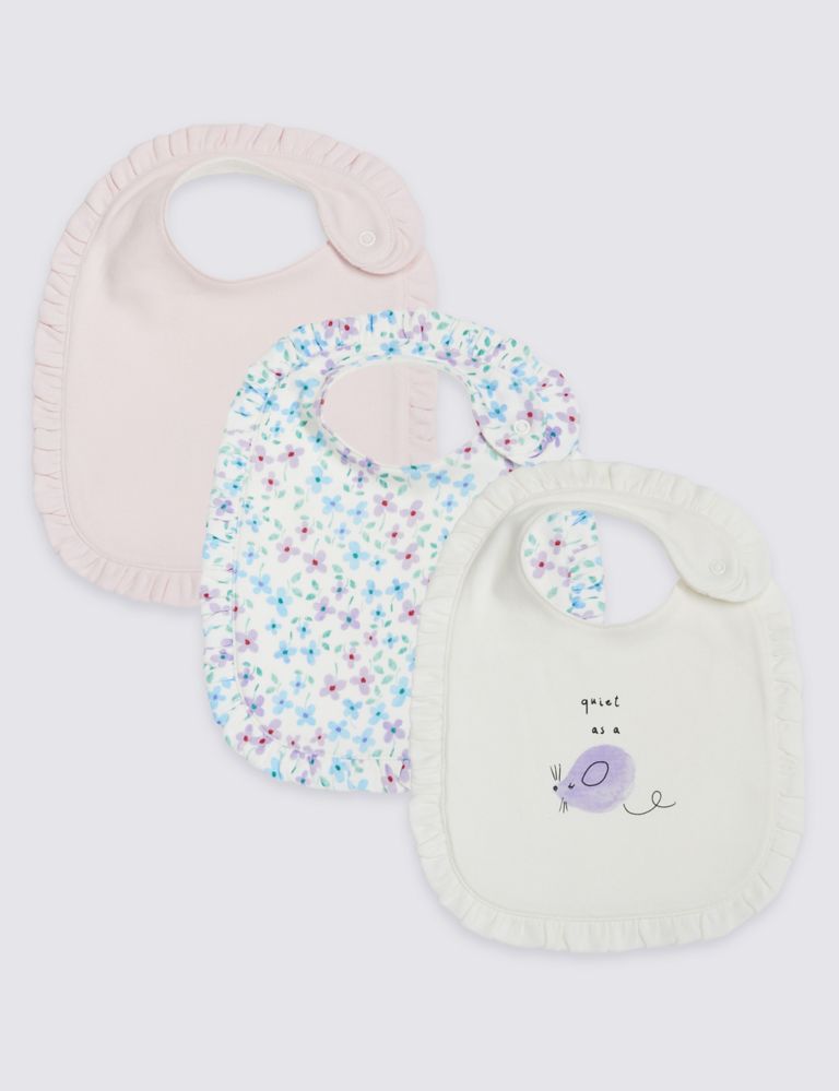 3 Pack Pure Cotton Bibs 1 of 1