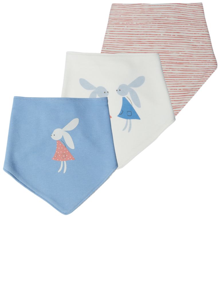 3 Pack Pure Cotton Bunny Dribble Bibs 2 of 2