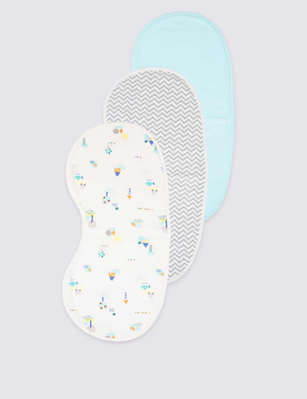 3 Pack Pure Cotton Burp Cloths M&S