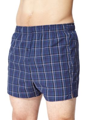 3 Pack Pure Cotton Checked Boxers Image 1 of 2