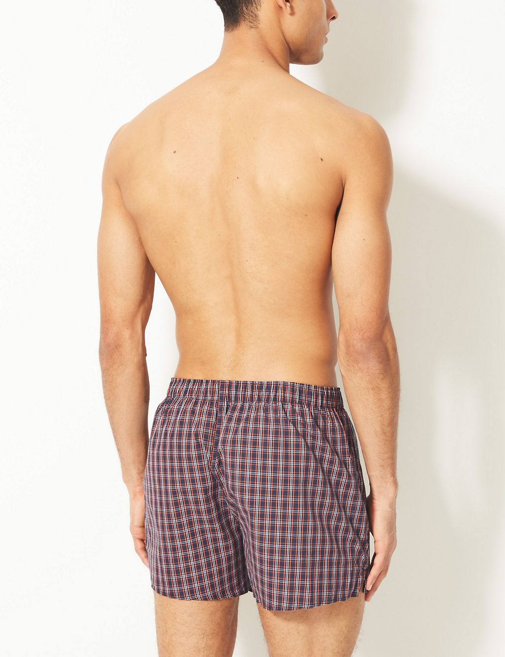3 Pack Pure Cotton Checked Boxers 2 of 3