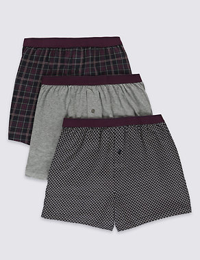 3 Pack Pure Cotton Cool & Fresh™ Assorted Trunks with StayNEW™ Image 2 of 3
