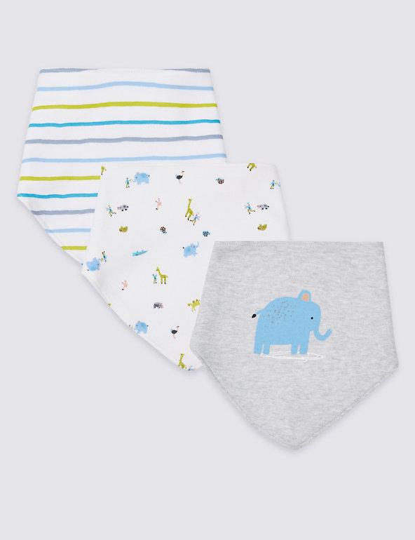 3 Pack Pure Cotton Dribble Bibs | M&S