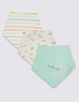 3 Pack Pure Cotton Dribble Bibs Image 1 of 1