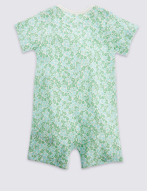 3 Pack Pure Cotton Floral Rompers Image 2 of 4
