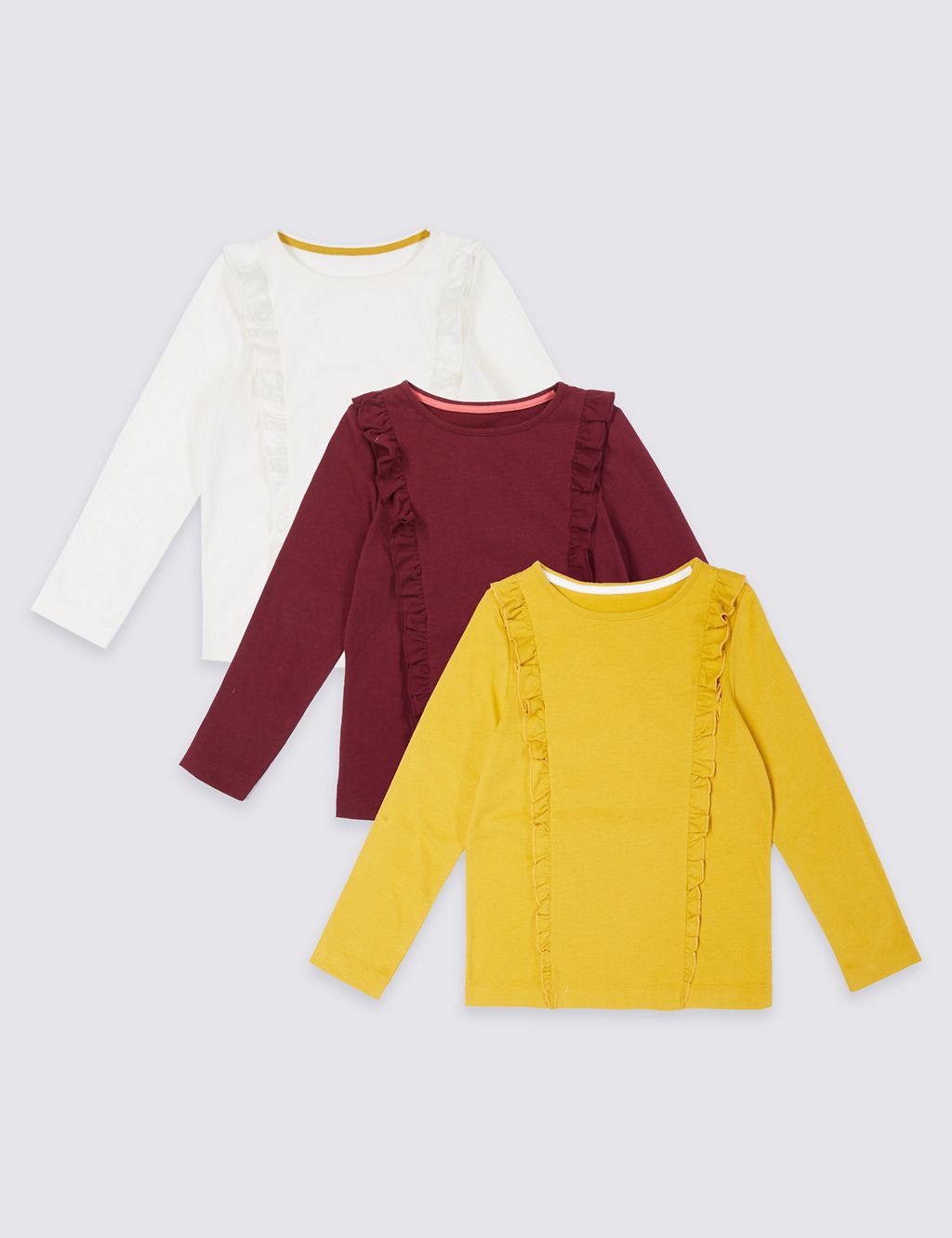 3 Pack Pure Cotton Frill Tops (3 Months - 5 Years) 3 of 8