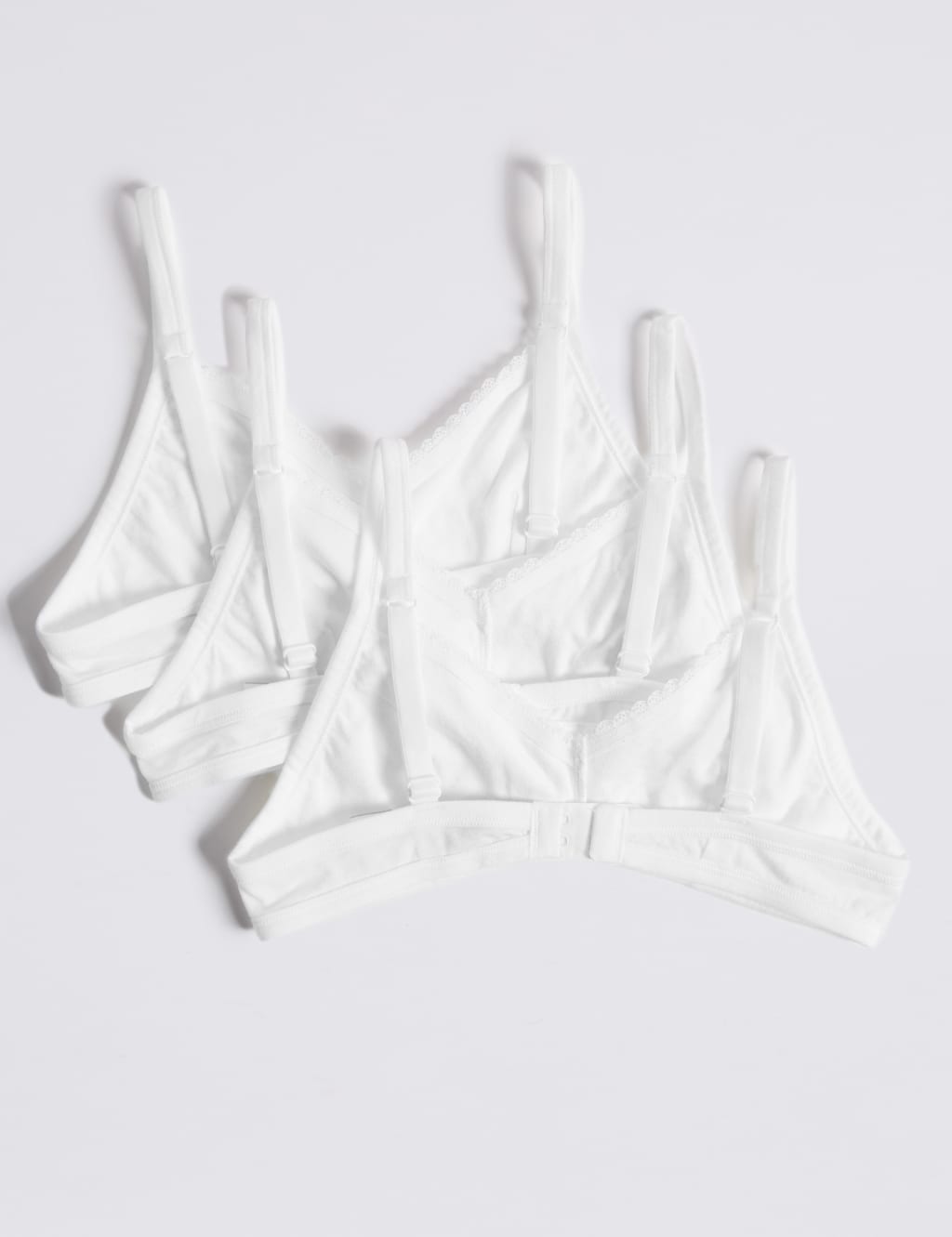 3 Pack Pure Cotton Lace Trim Bras (AB) M&S
