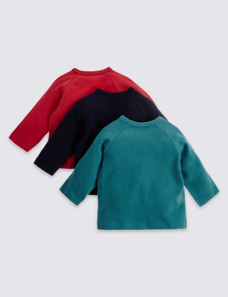 3 Pack Pure Cotton Long Sleeve Tops 2 of 7
