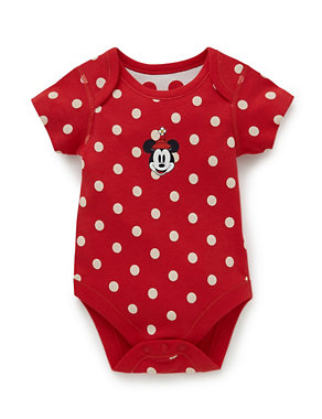 3 Pack Pure Cotton Minnie Mouse Short Sleeve Bodysuits Image 2 of 3