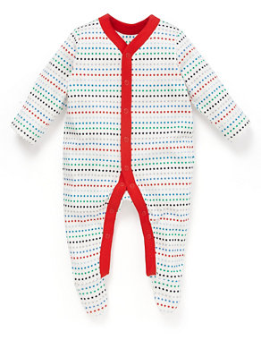 3 Pack Pure Cotton Nautical Themed Sleepsuits Image 2 of 5