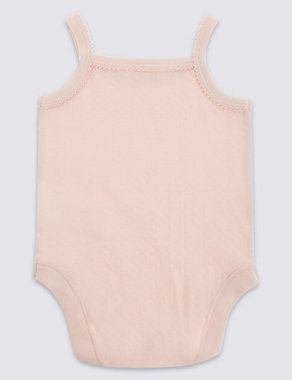 3 Pack Pure Cotton Pointelle Bodysuits Image 2 of 3