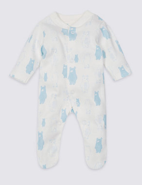 3 Pack Pure Cotton Sleepsuits Image 2 of 8