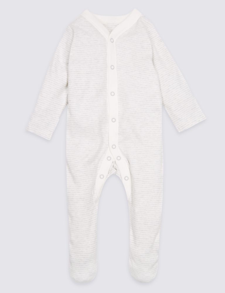 3 Pack Pure Cotton Sleepsuits 3 of 10