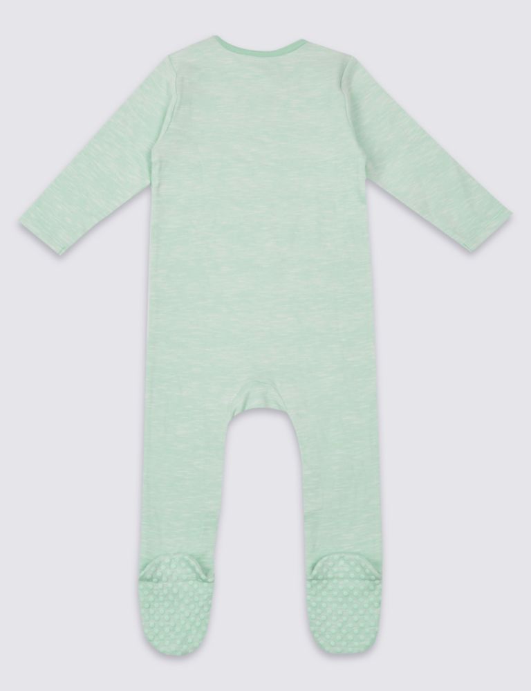 3 Pack Pure Cotton Sleepsuits 5 of 8