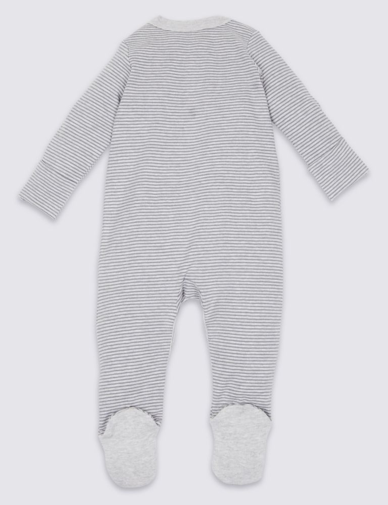 3 Pack Pure Cotton Sleepsuits 5 of 9