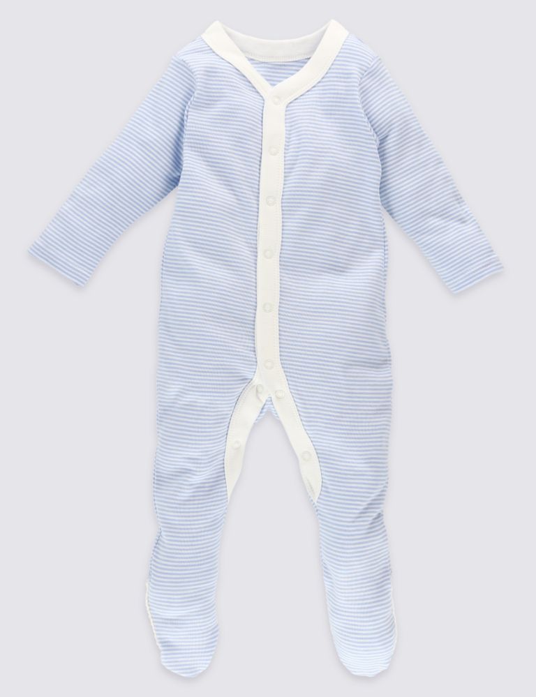 3 Pack Pure Cotton Sleepsuits 4 of 9