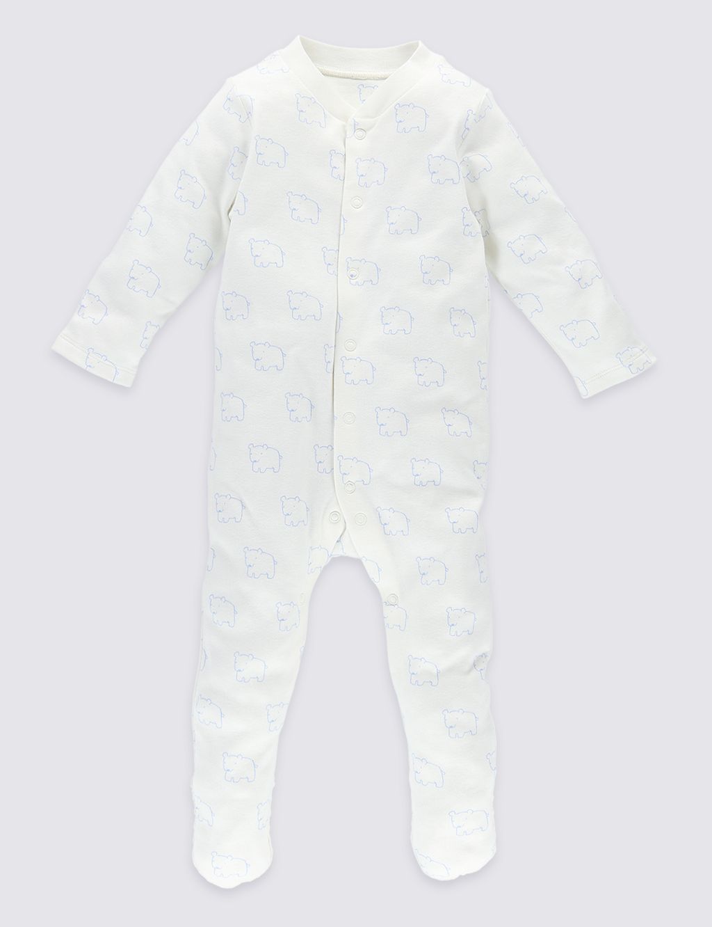 3 Pack Pure Cotton Sleepsuits 1 of 8