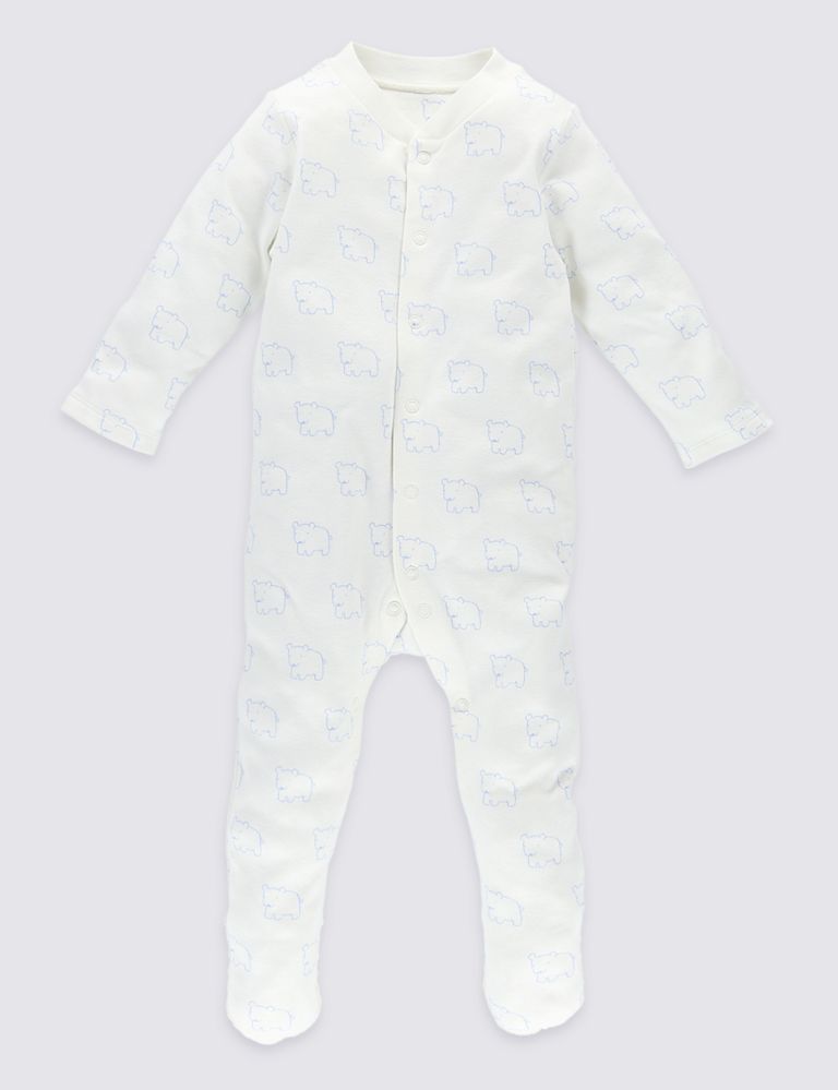 3 Pack Pure Cotton Sleepsuits 2 of 8